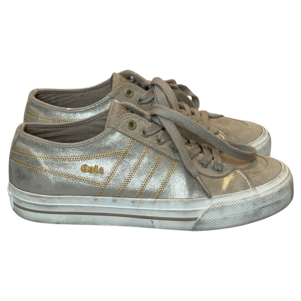Gola CLA409 Quota II Shimmer Sneakers in Metallic Gold Women’s 6
